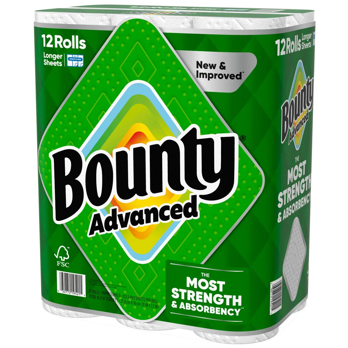 Bounty Paper Towels Roll Size A 12 rolls (Longer Sheets 103*2 sheets)