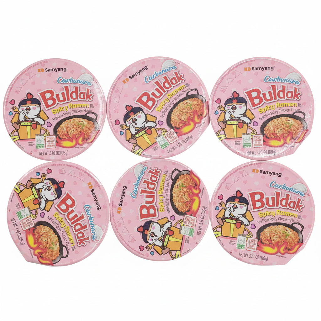 Samyang Buldak Carbonara Spicy Chicken Ramen Bowl, 6 pk/3.7 Oz