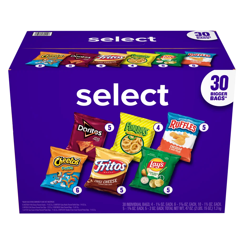 Frito-Lay Select Variety Pack Chips 30 pk