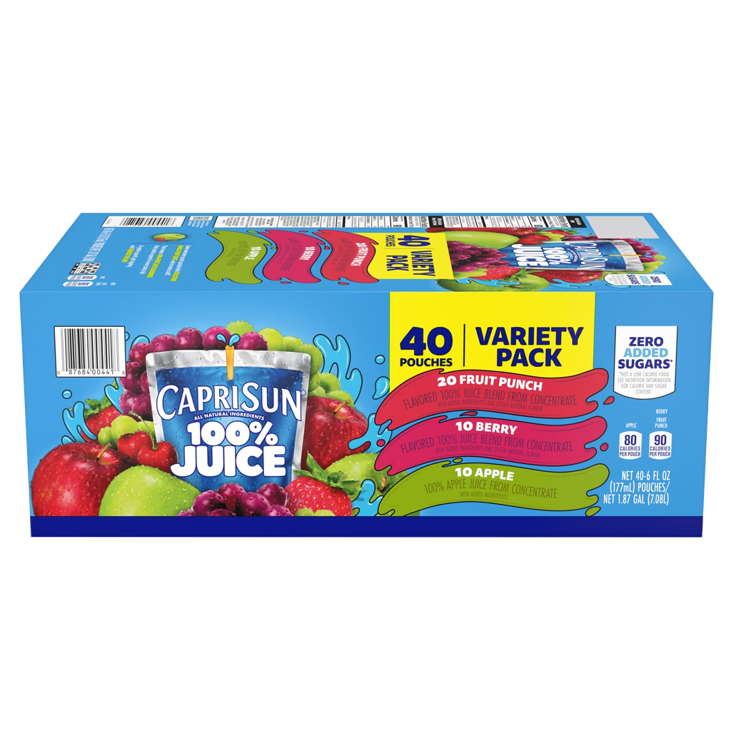 Capri Sun 100% Juice Blend Variety Pack 6 oz 40ct