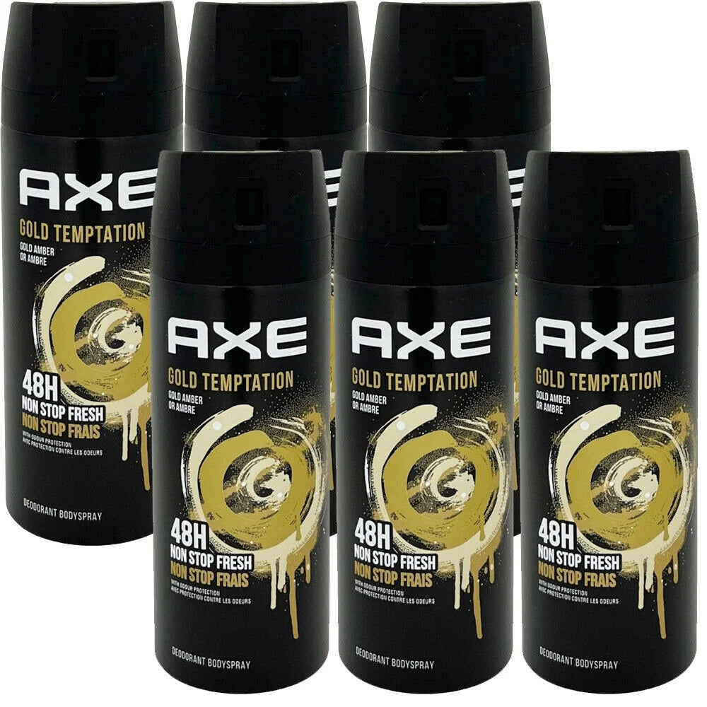 AXE Deodorant Body spray Gold Temptation 150ml 6Ct
