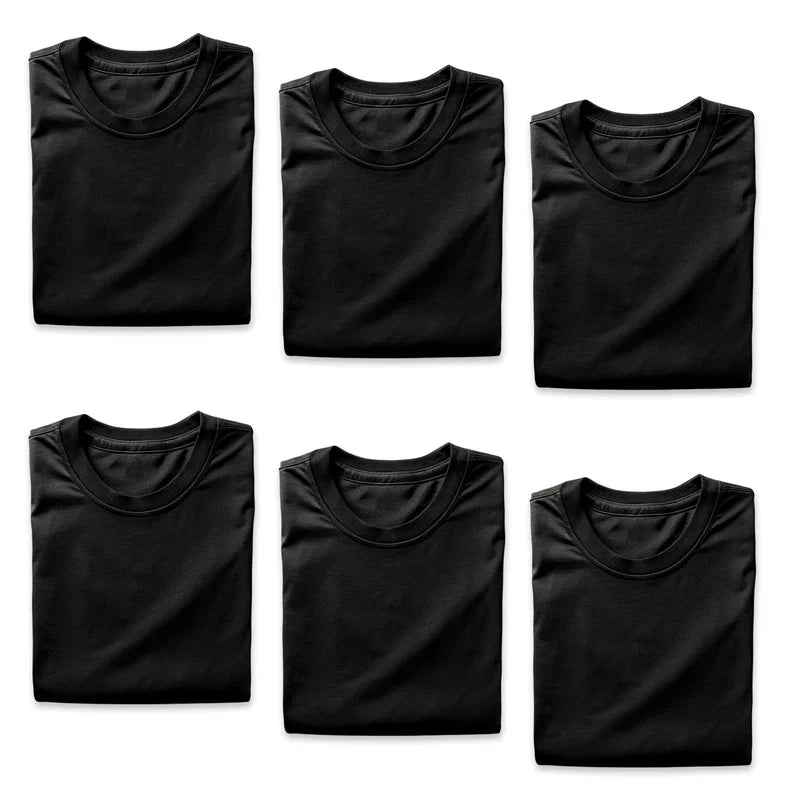 American Loom T Shirts Black L 6pk