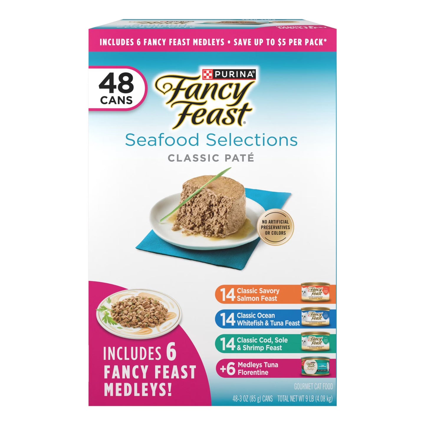 Purina Fancy Feast Variety Pack, Wet Cat Food, 48ct 3oz