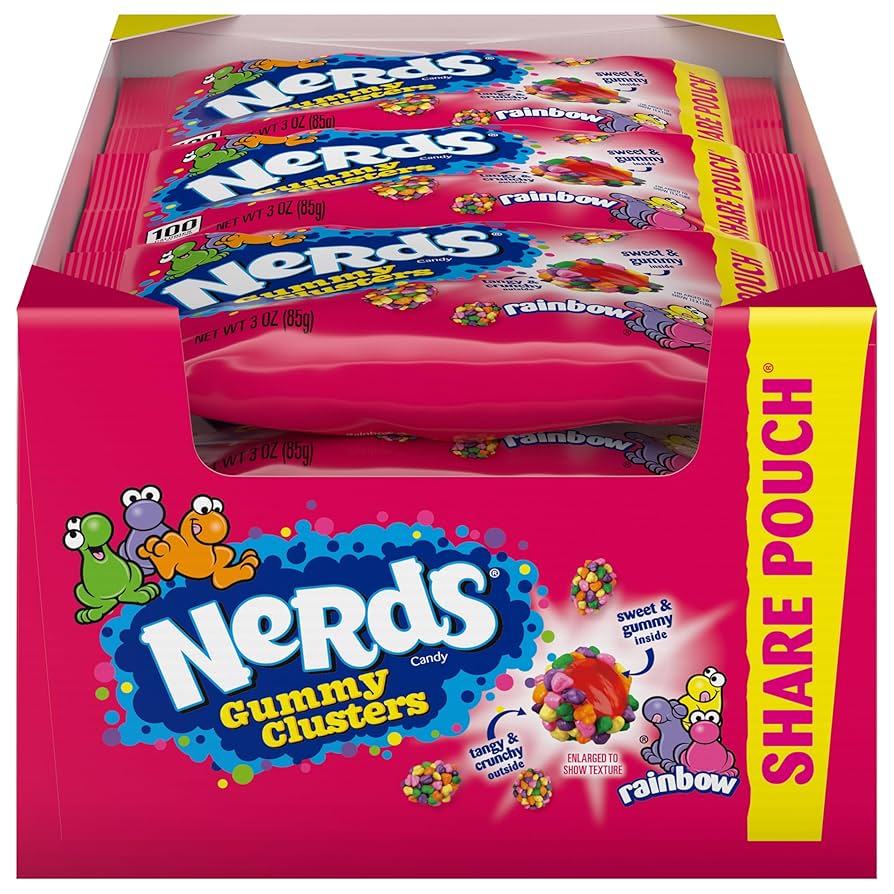 Nerds, Gummy Clusters, rainbow, Share Pouch 36 OZ