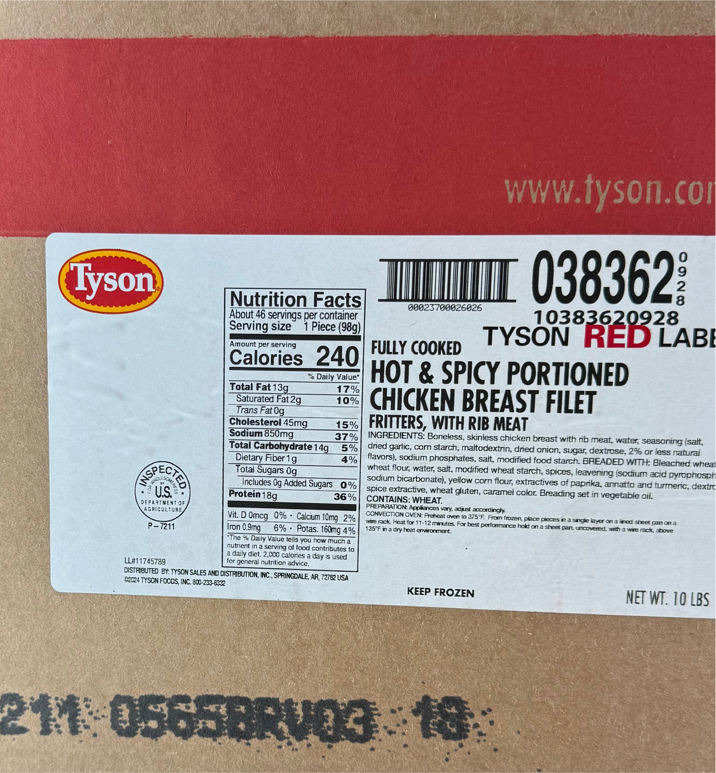 HOT & SPICY PORTIONED CHICKEN BREAST FILET 038362