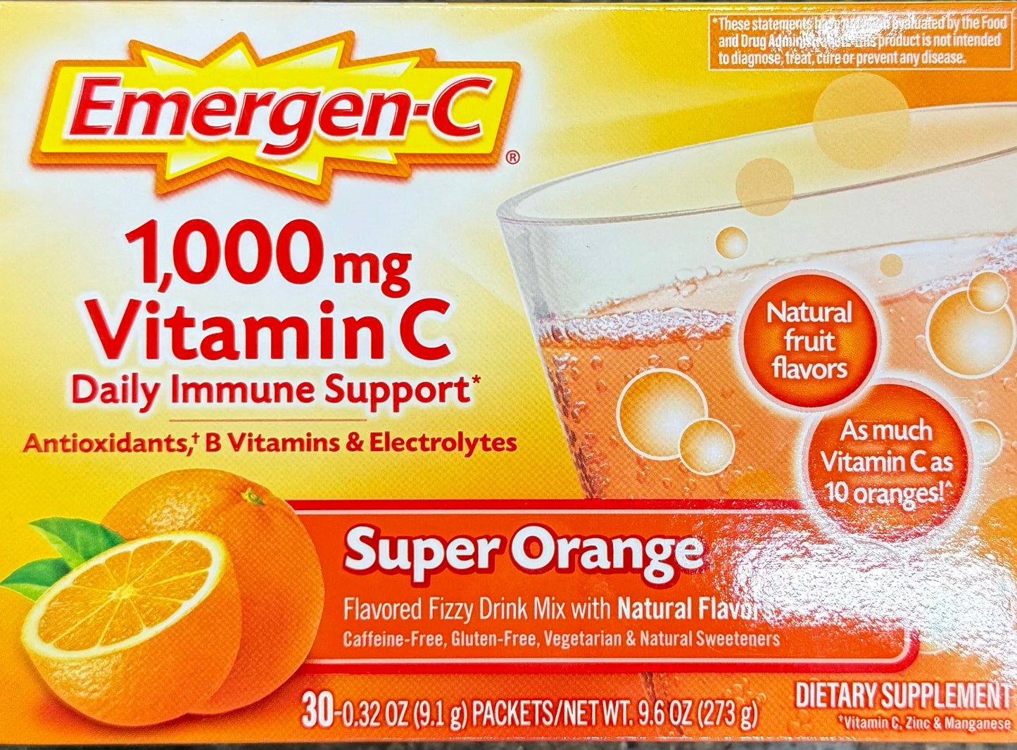 Emergen-C 1000 mg Super Orange 30 Packets