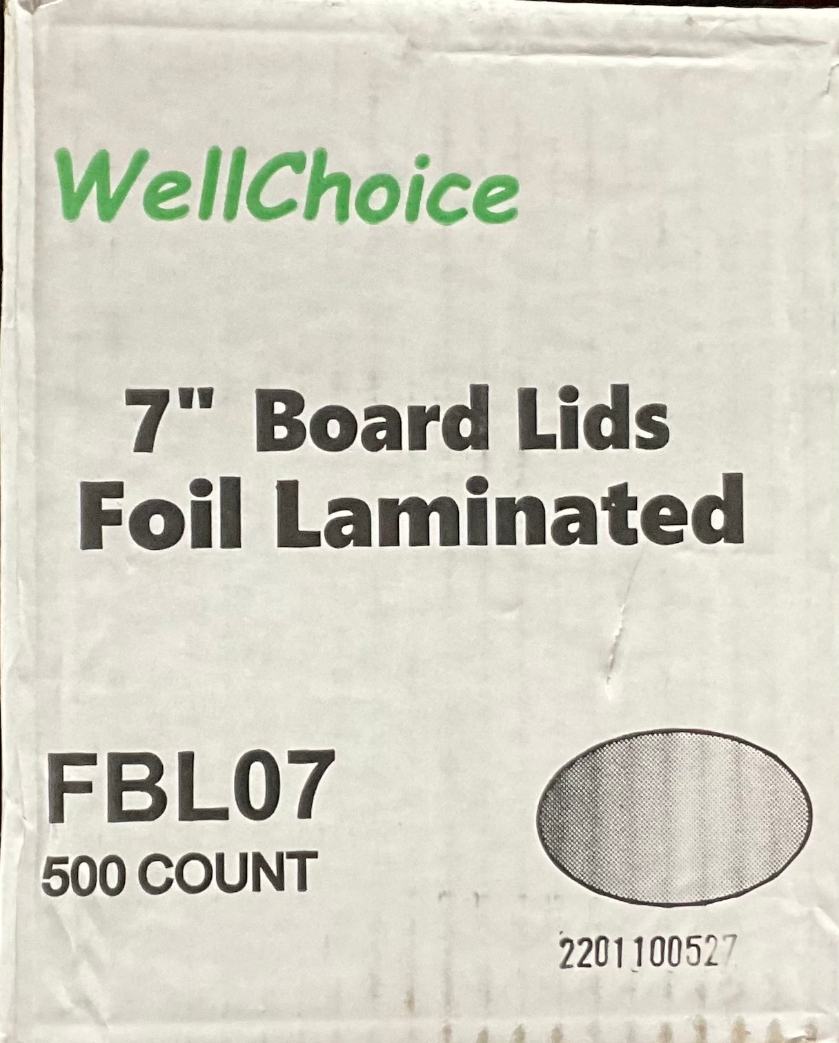 FBL07 WellChoice 7In Board Lids Foil Laminated 500 COUNT