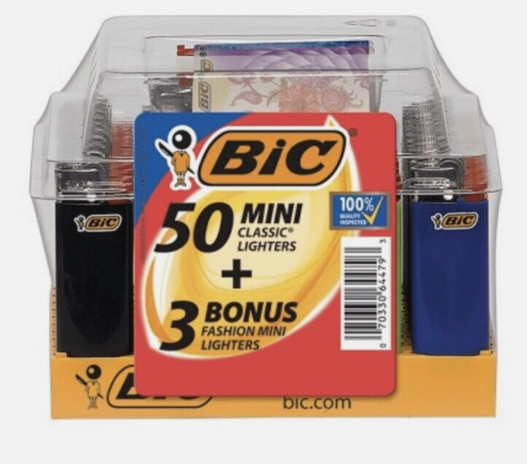 Bic Classic Maxi Lighters - Tray of 50 - Plus 3 Free