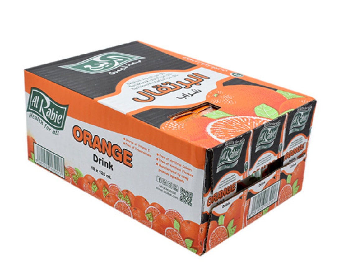 AlRabie Orange Drink Juice 18x125ml
