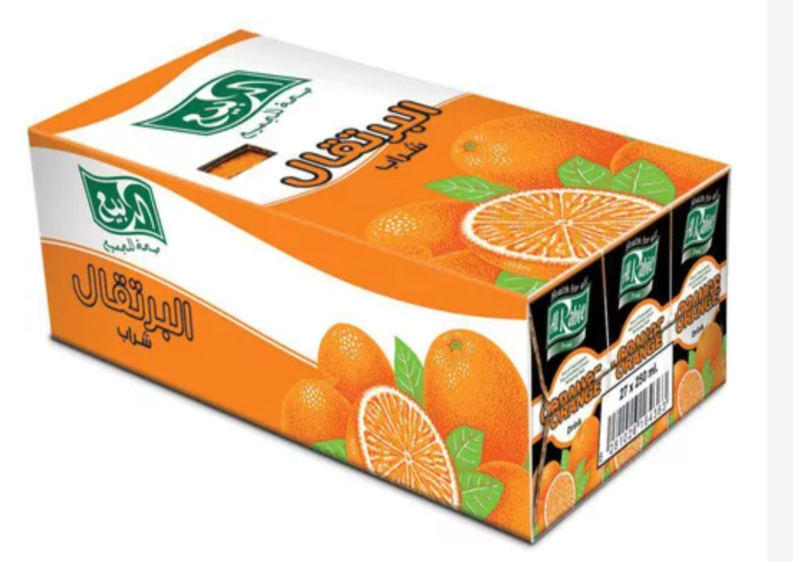 AlRabie Orange Drink Juice 27x250ml