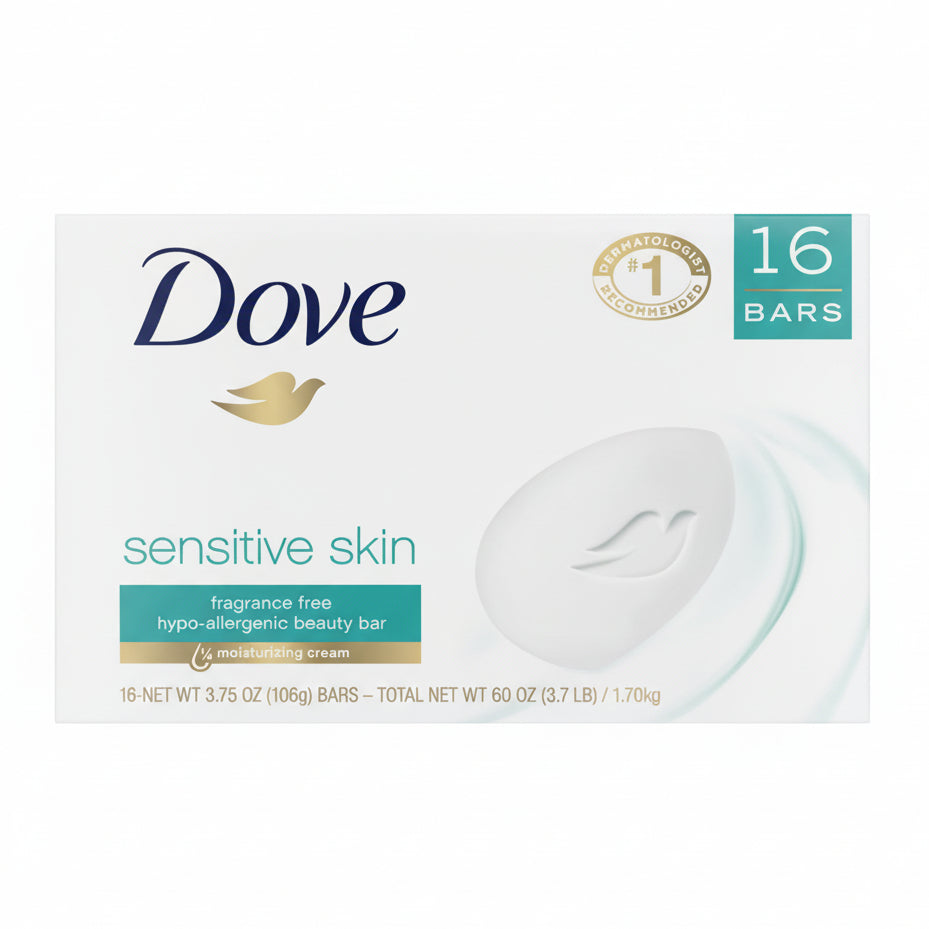Dove Beauty Bar Soap Sensitive Skin 3.75oz 16ct.
