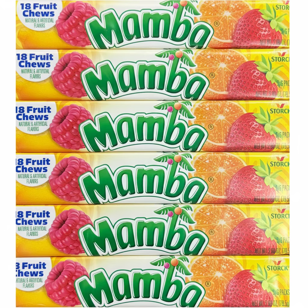Mamba Fruit Chews Lemon and Orange 18Ct