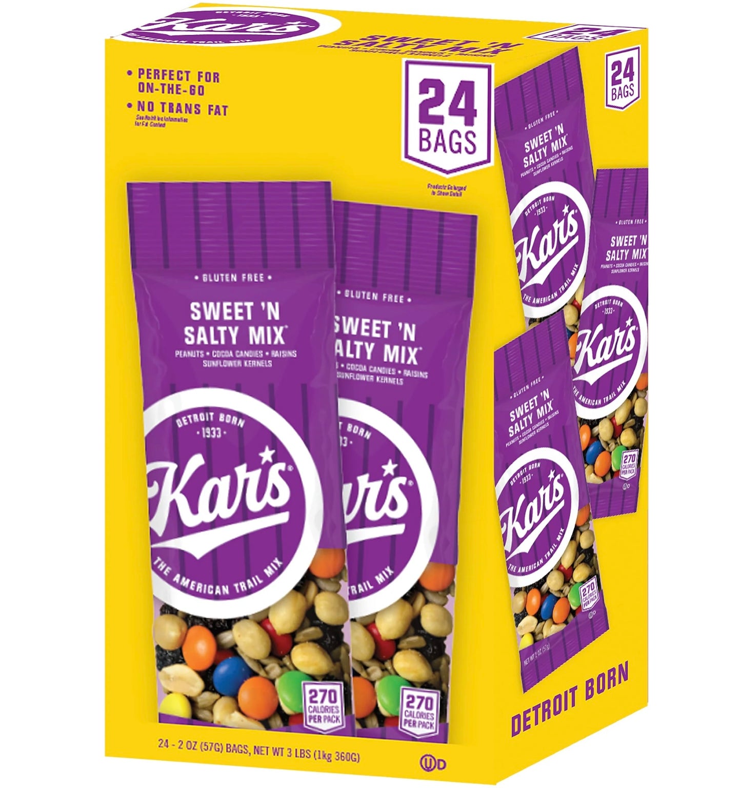 Kars Nuts Caddy, Sweet N Salty Mix, 2oz Packets, 24/Box