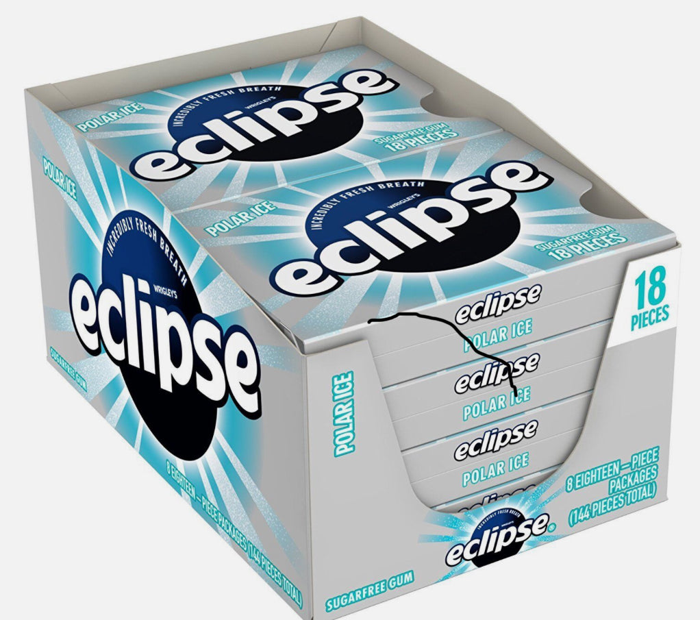 Eclipse Polar Ice Sugarfree Gum, 18 Piece (Pack of 8)