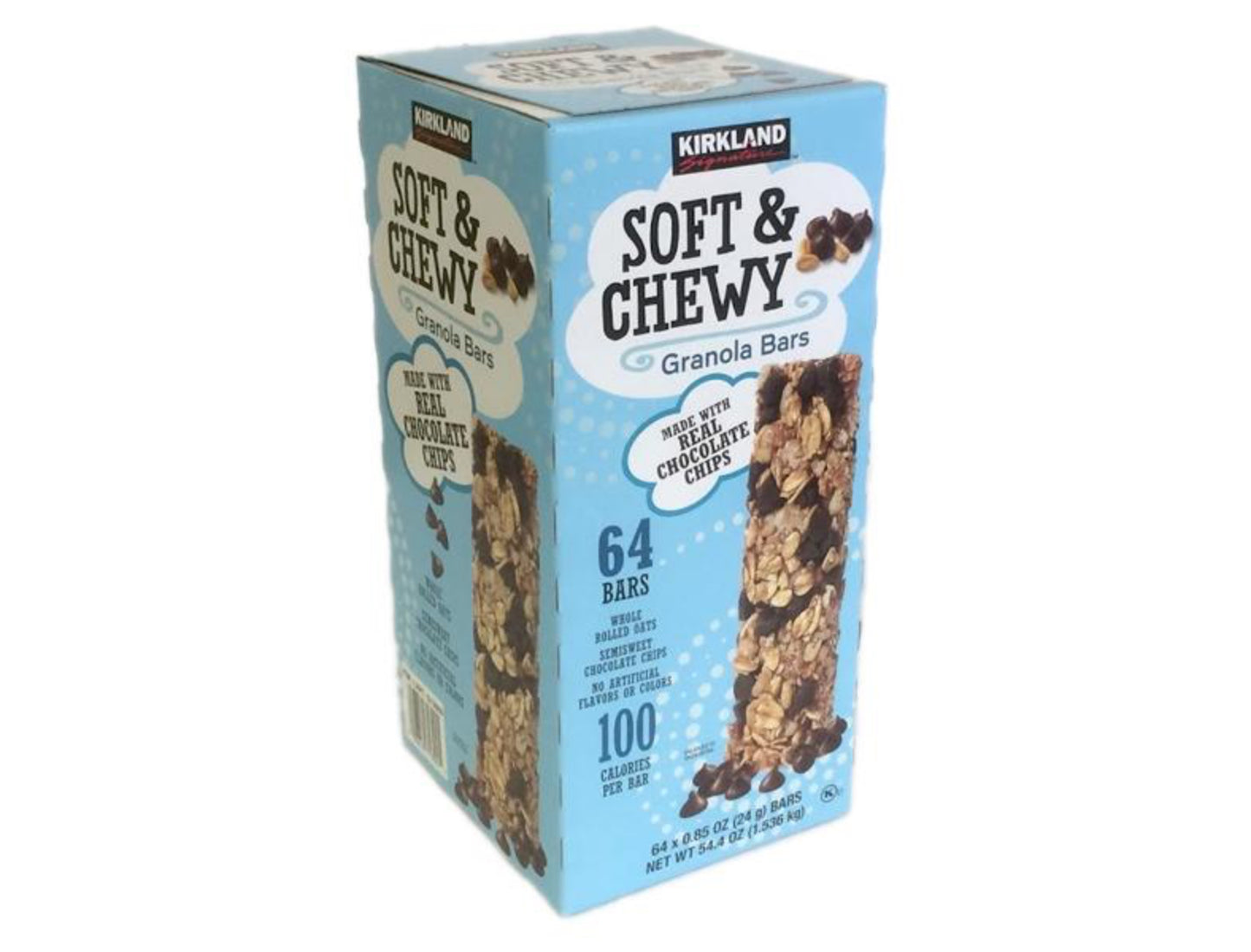 Kirkland Soft & Chewy Chocolate Chip Granola Bars 64 ct CASE