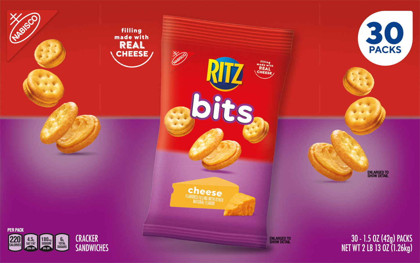 Ritz Bits Cheese 30 - 1.5 oz packs