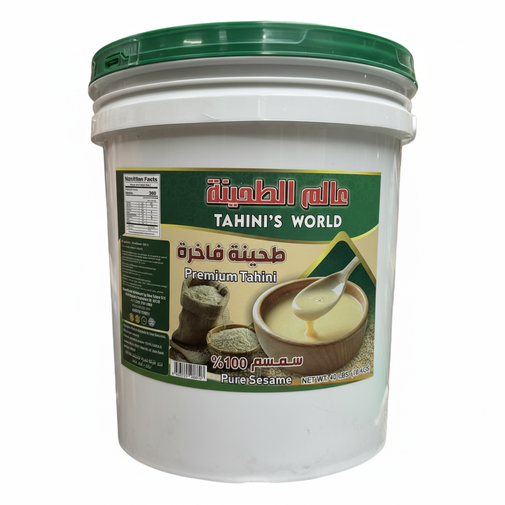 Tahini World Premium Tahini 40 Lb Pure Sesame Paste