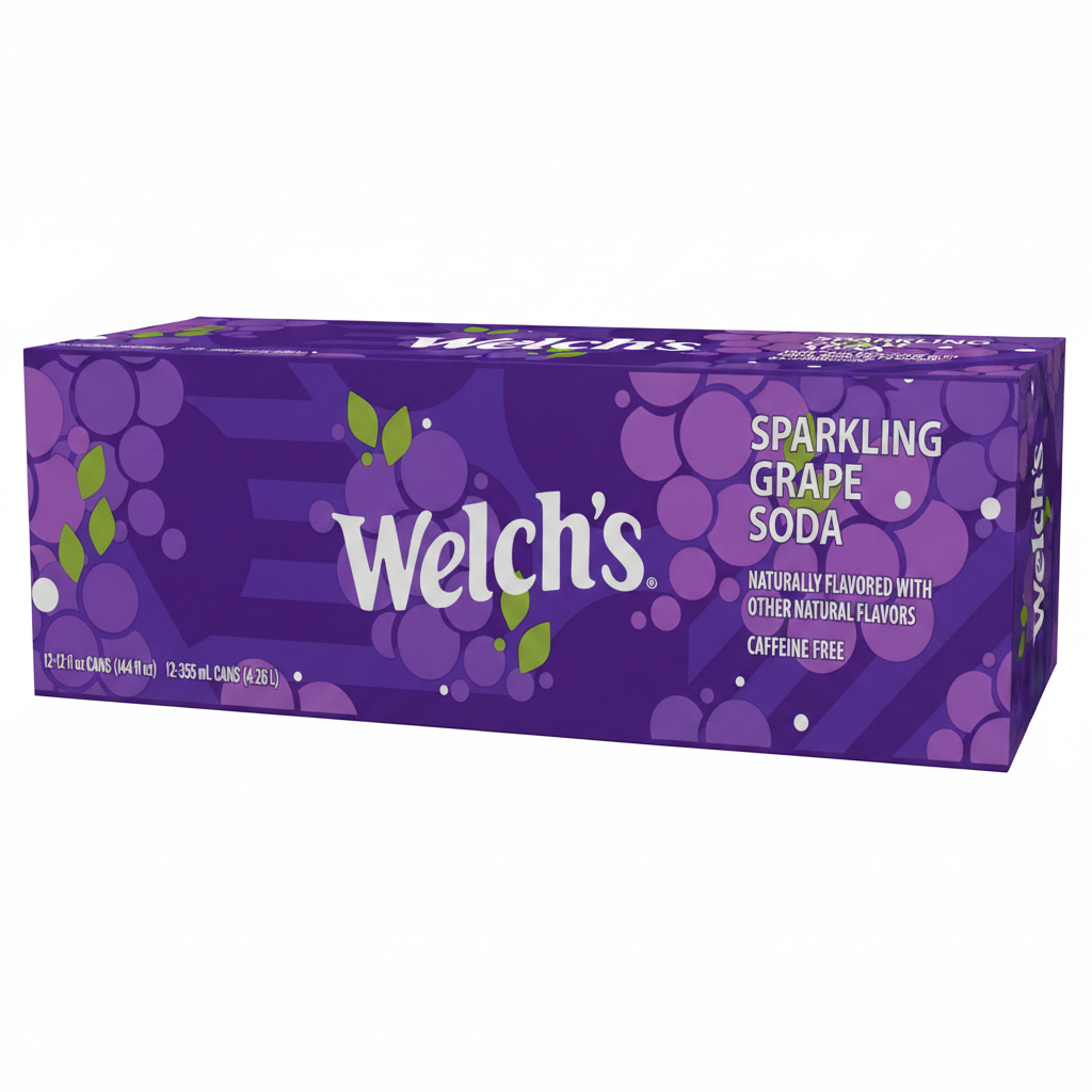 Welch Sparkling Grape Soda cans 12x12Oz