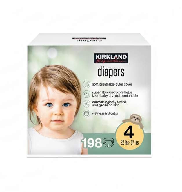 Kirkland Signature Diapers Sizes 4/ 198-count