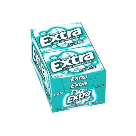 Extra Gum Polar Ice Sugar Free Chewing Gum 15pcs 10pack