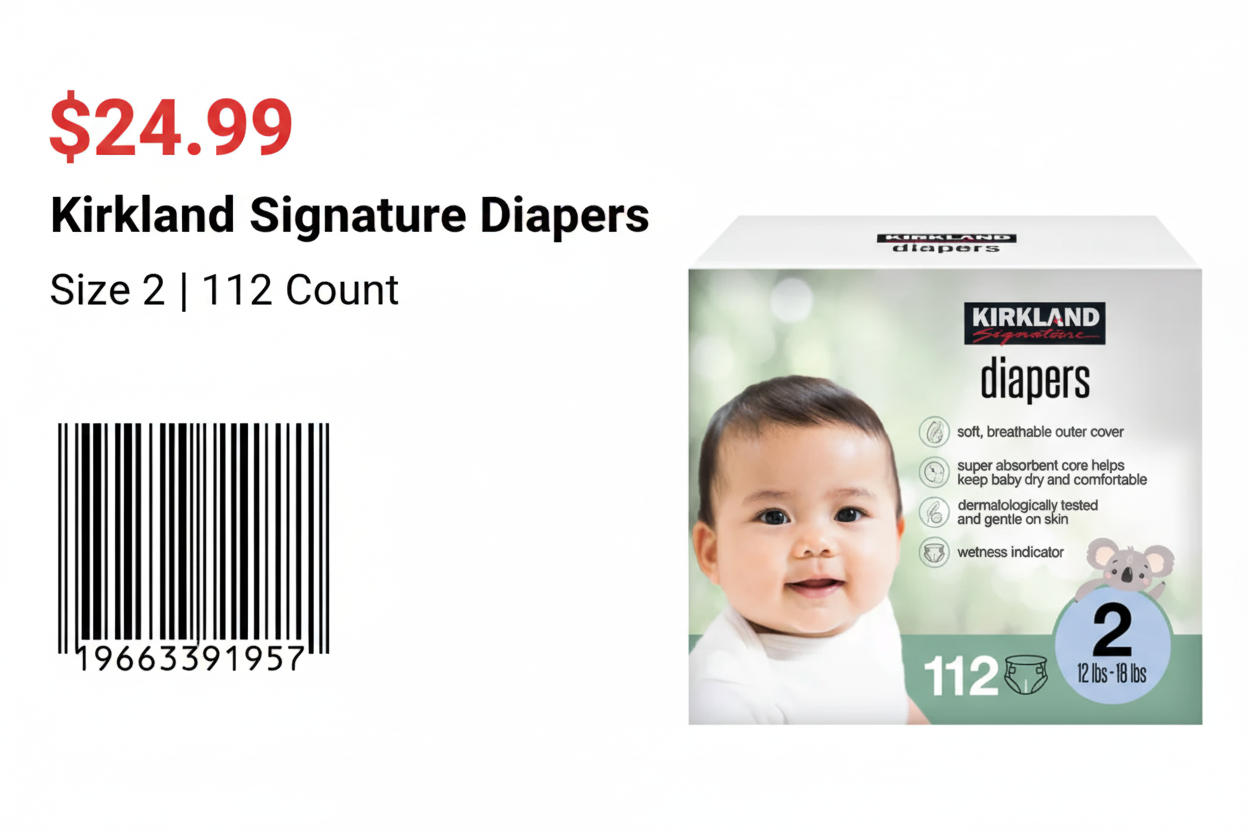 Kirkland Signature Diapers Size 2/ 112-count