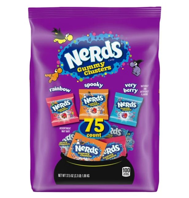 Nerds Gummy Clusters, Halloween Candy, Variety Mix Bag, 37.5 oz., 75 pcs.