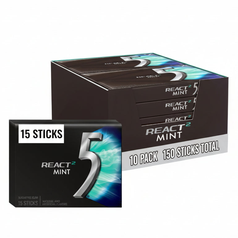 5 Gum React Mint 10-15pck