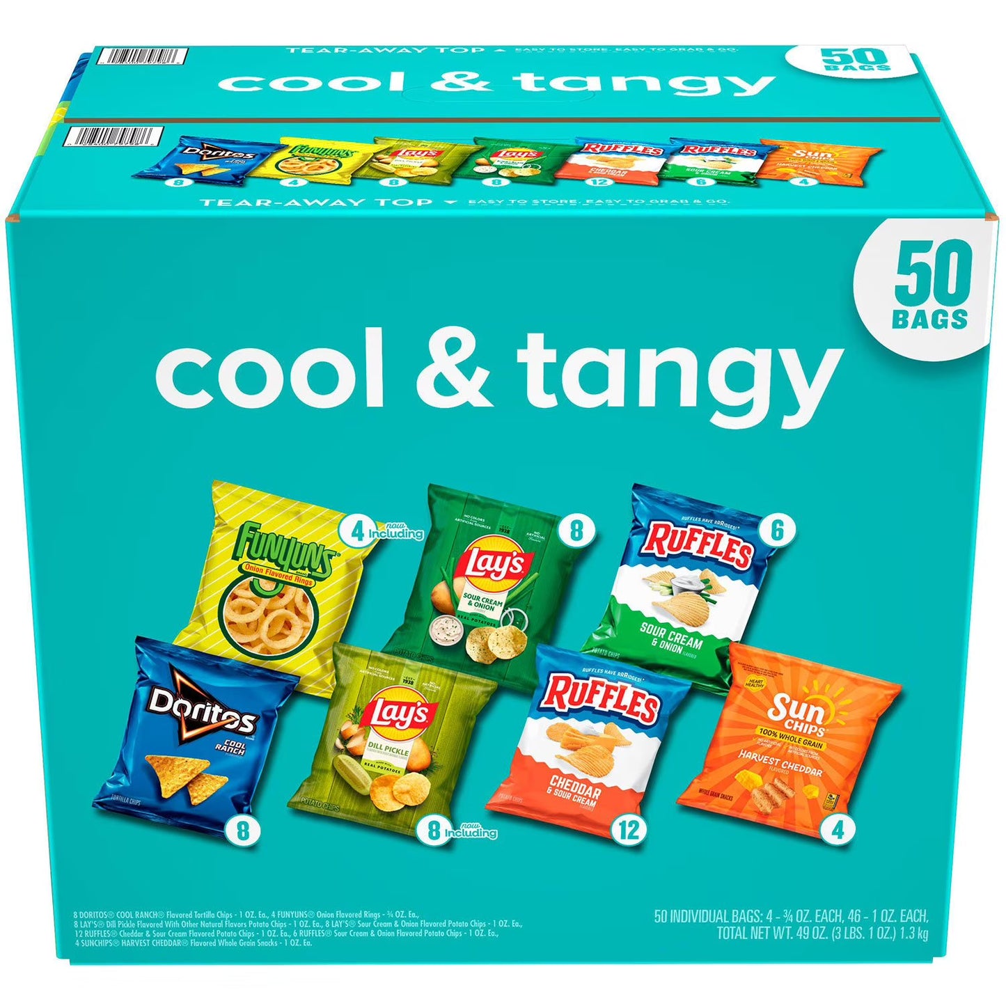 Frito-Lay Cool & Tangy Variety Pack Chips 50pk.