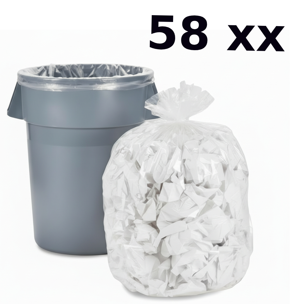 58 XX Gallon Clear Garbage Bags 100 bags