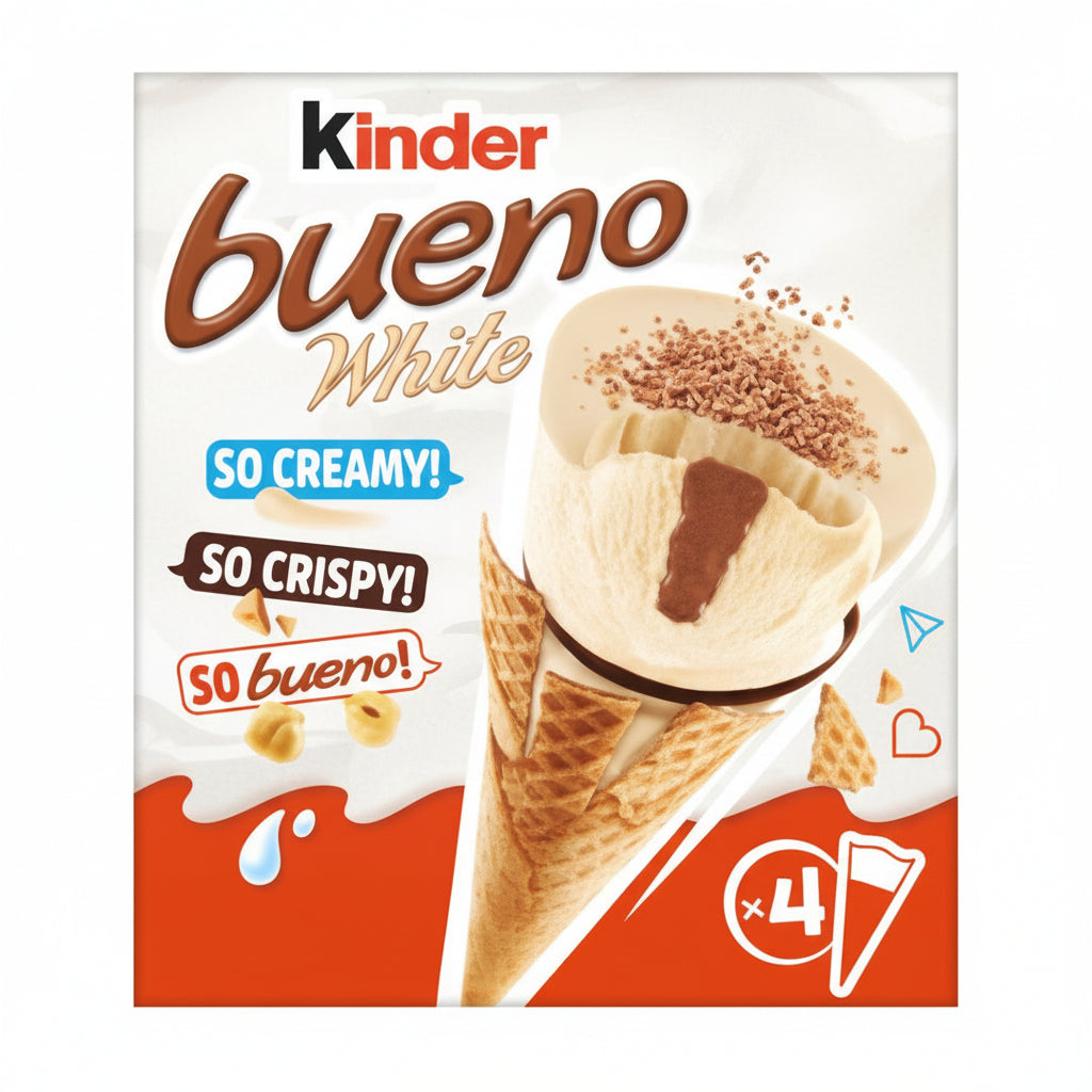 Kinder Bueno White Cone Ice Cream 1x (4) 248g