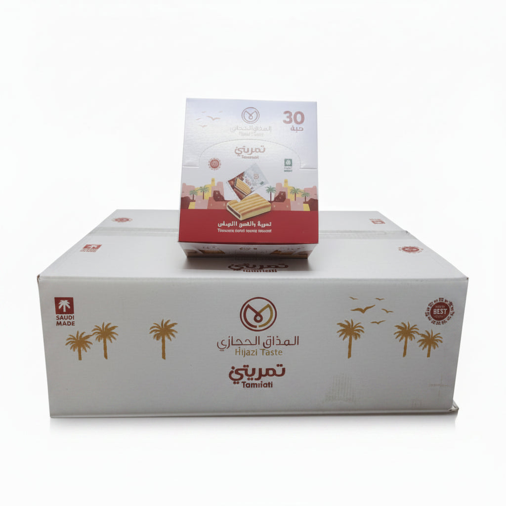Product packaging with brand logo in a warehouse setting