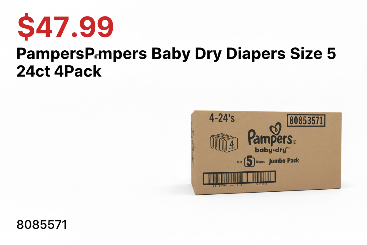 Pampers Baby Dry Diapers Size 5 24ct 4Pack