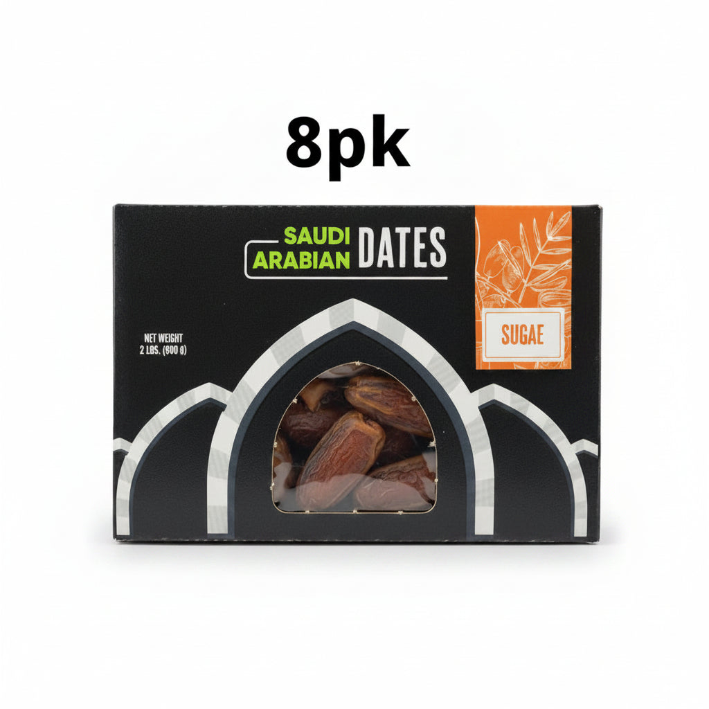 Box of Saudi Arabian dates on a laptop keyboard