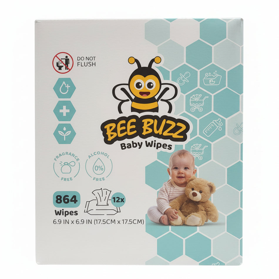Bee Buzz Baby Wipes 12pk