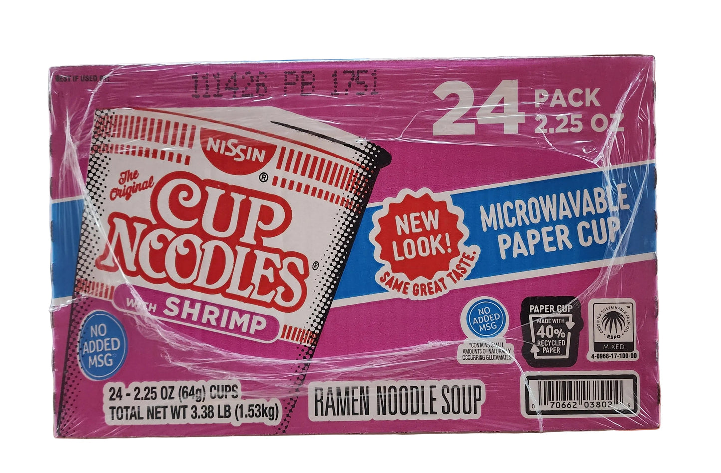 Nissin Cup Noodles Shrimp 2.5Oz 24 Pack