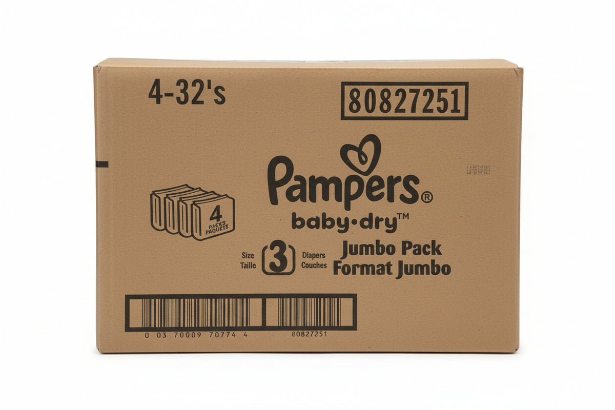 Pampers Baby Dry Diapers Size 3 32ct 4Pack