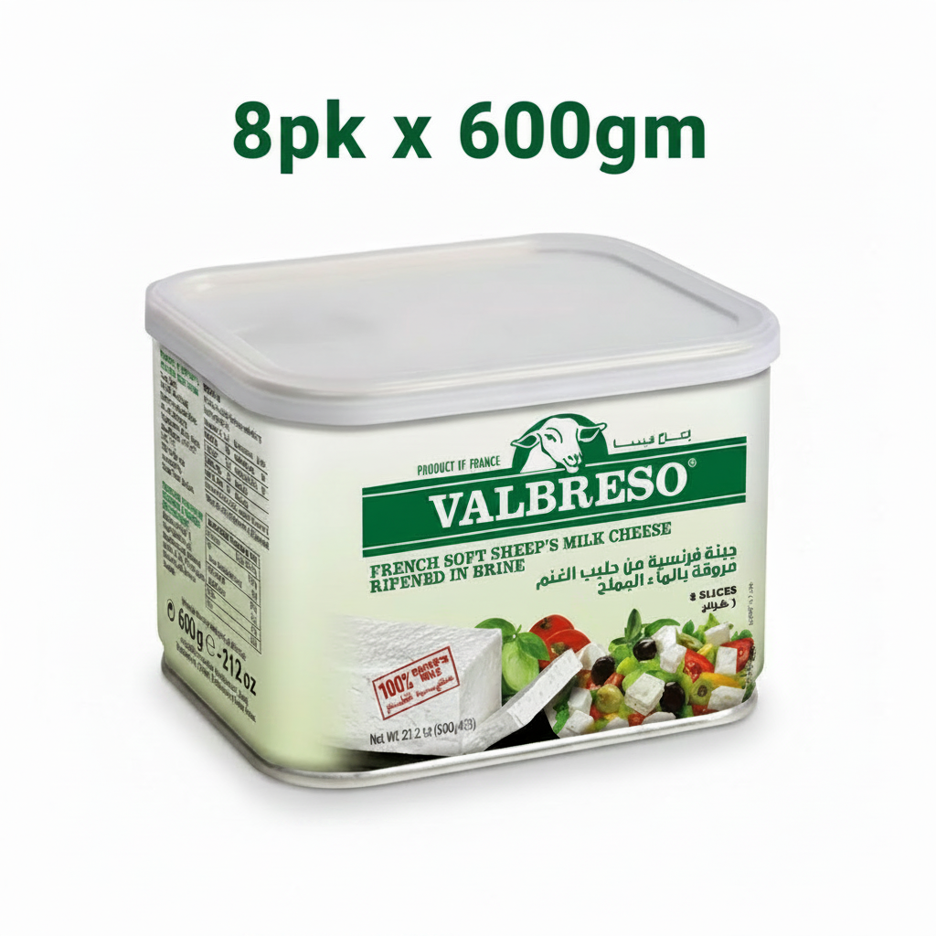Valbreso French Soft Sheep Milk Cheese 600gm X 8pk