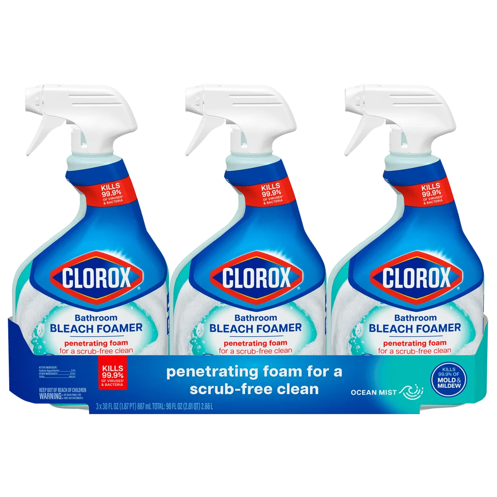 Clorox Bathroom Foamer with Bleach Ocean Mist 30oz 3ct