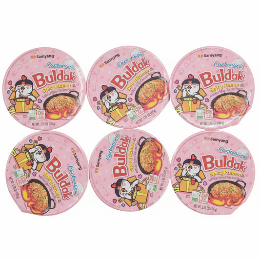 Samyang Buldak Carbonara Spicy Chicken Ramen Bowl, 6 pk/3.7 Oz
