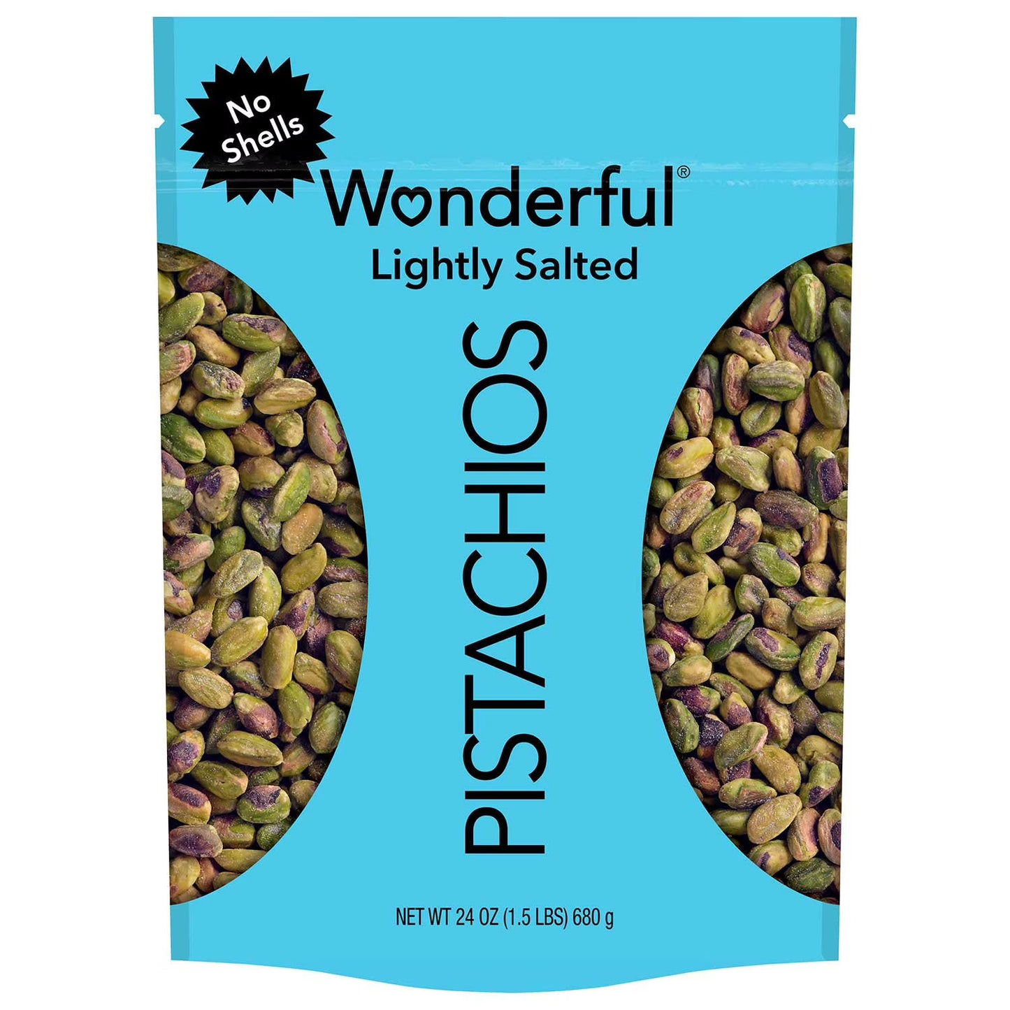 Wonderful Lightly Salted no Shells Pistachio 24oz (1.5)