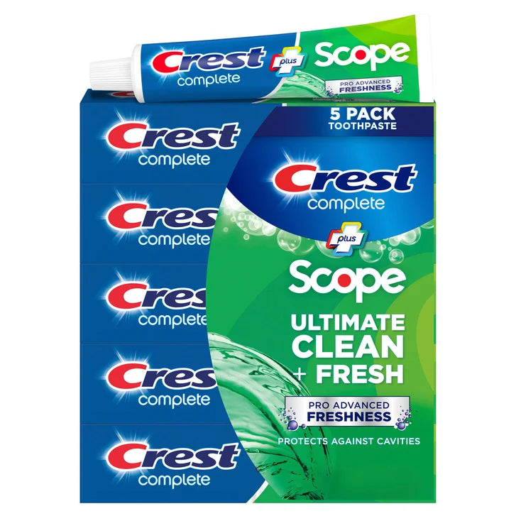 Crest Complete + Scope Advanced Active Foam Toothpaste 8.2oz 5pk