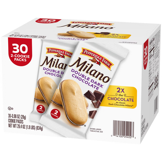Pepperidge Farm Milano Cookies Double Dark Chocolate 0.98oz 30ct