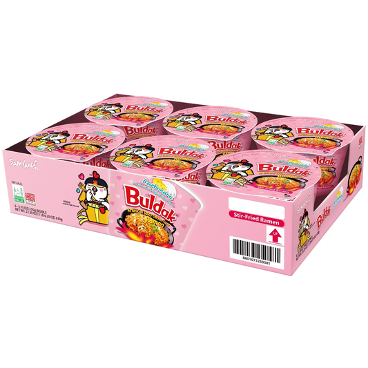 Samyang Buldak Carbonara Spicy Chicken Ramen Bowl, 6 pk/3.7 Oz