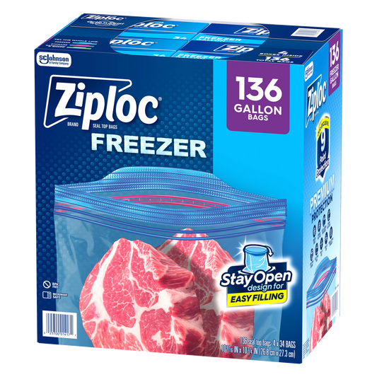 Ziploc Grip 'n Seal Freezer Bags Gallon 136ct