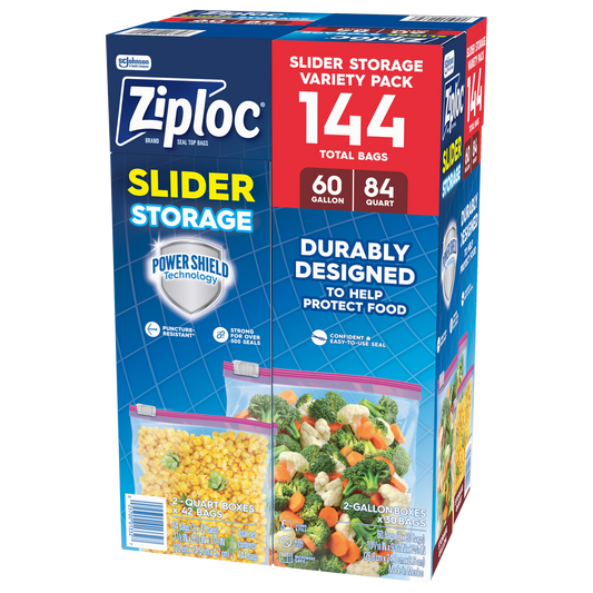 Ziploc Slider Storage Bags Variety Pack 144ct
