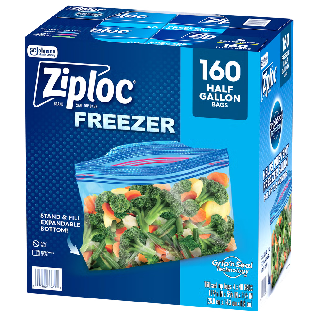 Ziploc freezer Half gallon 160 bags