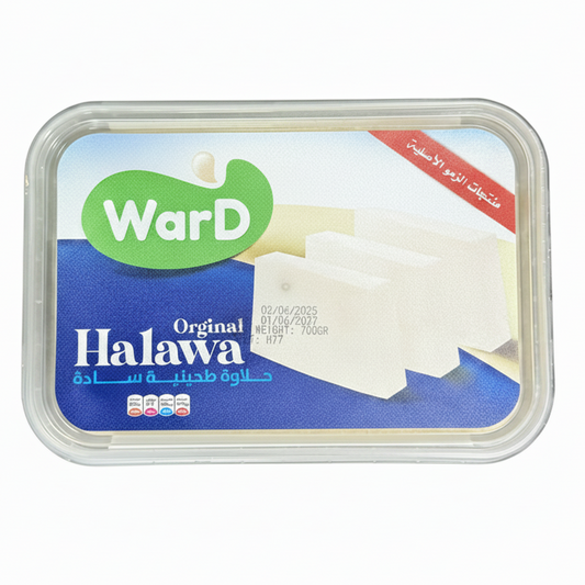 Container of Ward Original Halawa with branding and product details.