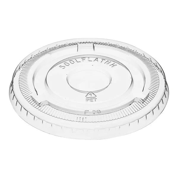 Flat Clear Cup Lid 12/24 24oz Straw Slot Pet 1000ct 98mm