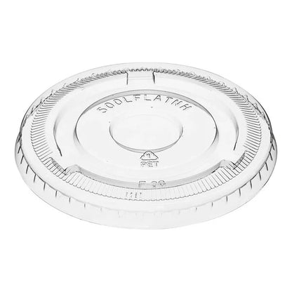 Flat Clear Cup Lid 12/24 24oz Straw Slot Pet 1000ct 98mm