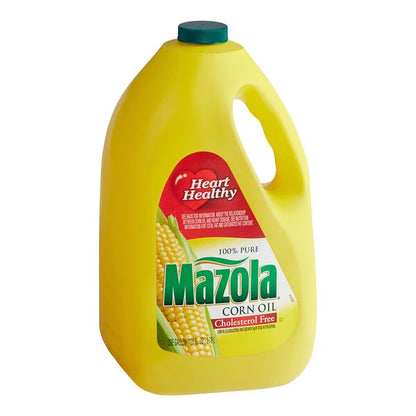 Mazola corn oil container on a white background